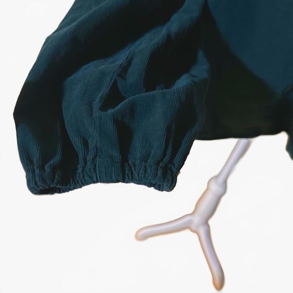 Marine Layer Collette emerald Green button up Boxy Blouse Corduroy sz L - Picture 4 of 9